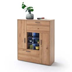 Wohnen 104x123x37 Design Highboard aus Holz & MDF - Assela