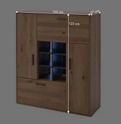 Wohnen 104x123x37 Design Highboard aus Holz & MDF - Assela