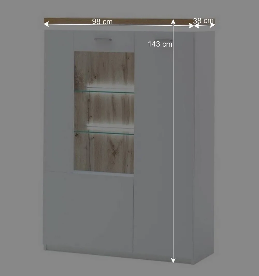 Wohnen Sideboards & Kommoden|Sideboards & Kommoden*98x143x38 Design Highboard mit Beleuchtung LED - Caldri