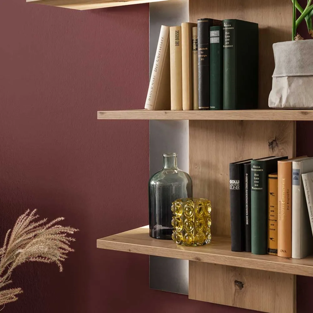 Wohnen Esszimmerregale|Regale*95x118x25 Design Hängeregal in Eiche Optik - Nikdus