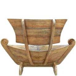 Wohnen 145x99x65 Design Holzbank in Boot Optik - Teako