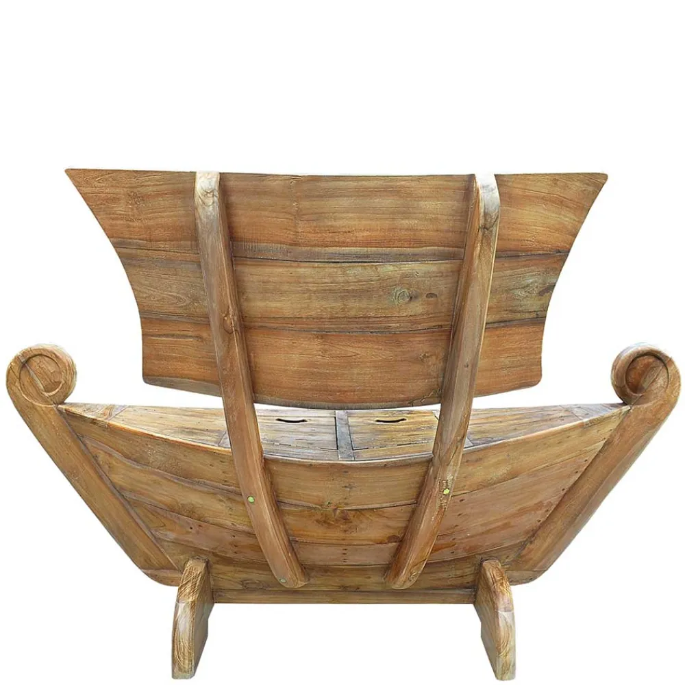 Wohnen 145x99x65 Design Holzbank in Boot Optik - Teako