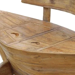 Wohnen 145x99x65 Design Holzbank in Boot Optik - Teako