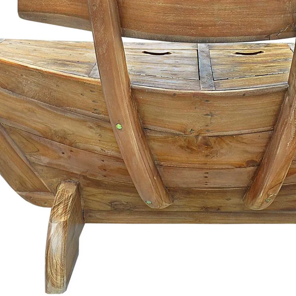 Wohnen 145x99x65 Design Holzbank in Boot Optik - Teako