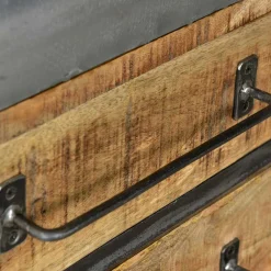 Wohnen Designermöbel*150x66x43 Design Kommode im Zugwaggon Look - Bahiro