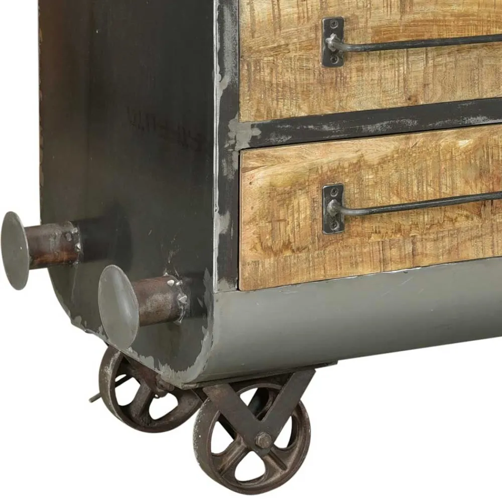 Wohnen Designermöbel*150x66x43 Design Kommode im Zugwaggon Look - Bahiro