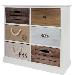 Wohnen Landhausmöbel|Flurkommoden*70x72x30 Design Kommode mit sechs Schubladen - Amare