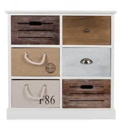 Wohnen Landhausmöbel|Flurkommoden*70x72x30 Design Kommode mit sechs Schubladen - Amare