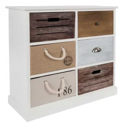 Wohnen Landhausmöbel|Flurkommoden*70x72x30 Design Kommode mit sechs Schubladen - Amare