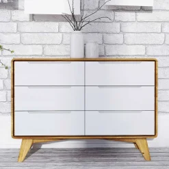 Wohnen 90x63x40 Design Kommode mit sechs Schubladen - Diesta