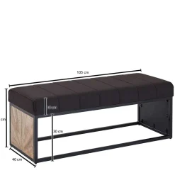 Wohnen 105x40x40 Design Polsterbank mit einem Sitzplatz - Rulette