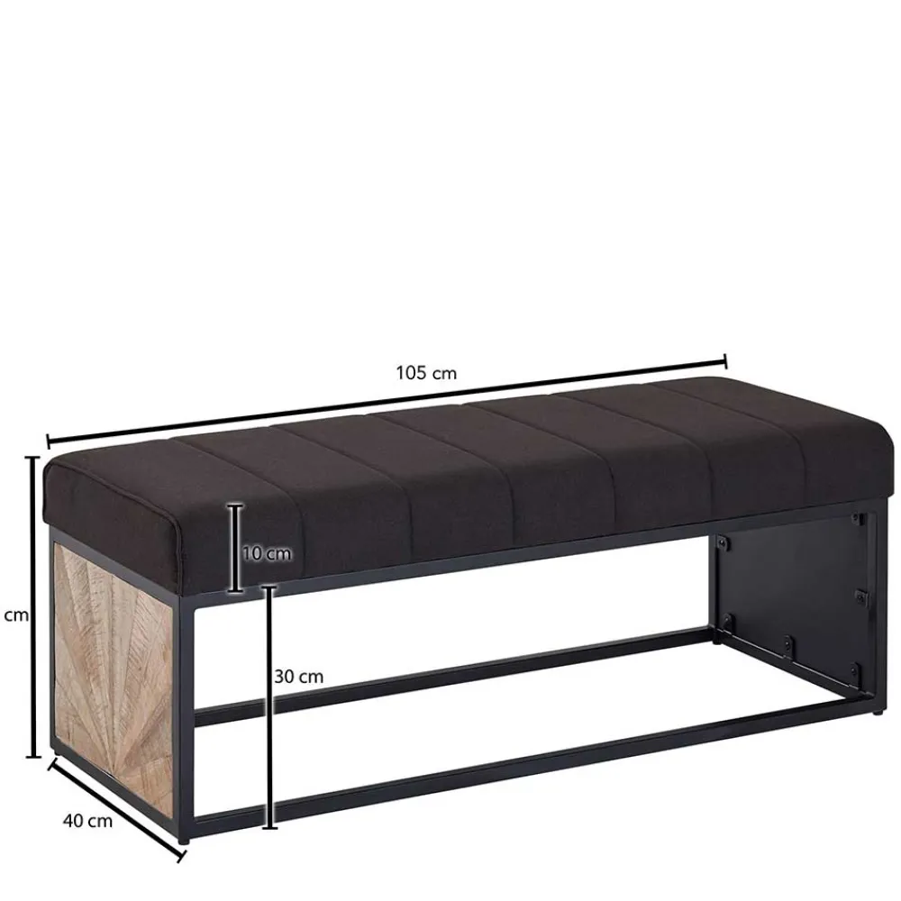 Wohnen 105x40x40 Design Polsterbank mit einem Sitzplatz - Rulette