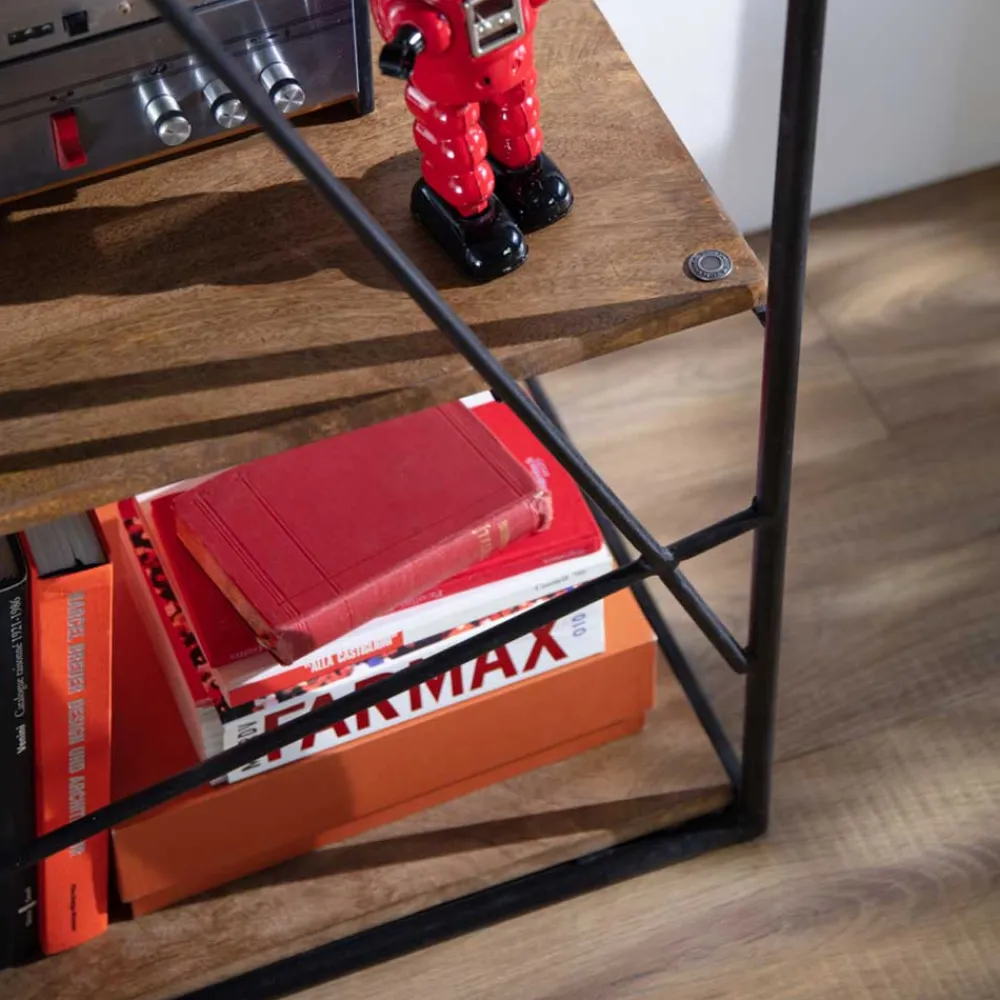 Wohnen 120x82x40 Design Regal aus Stahl & Holz - Offia