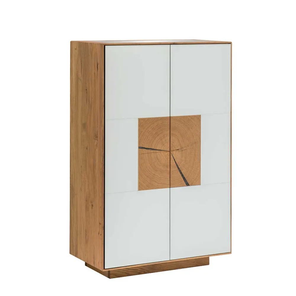 Wohnen 72x112x37 Design Schrank mit Glas Deckel - Mandrey