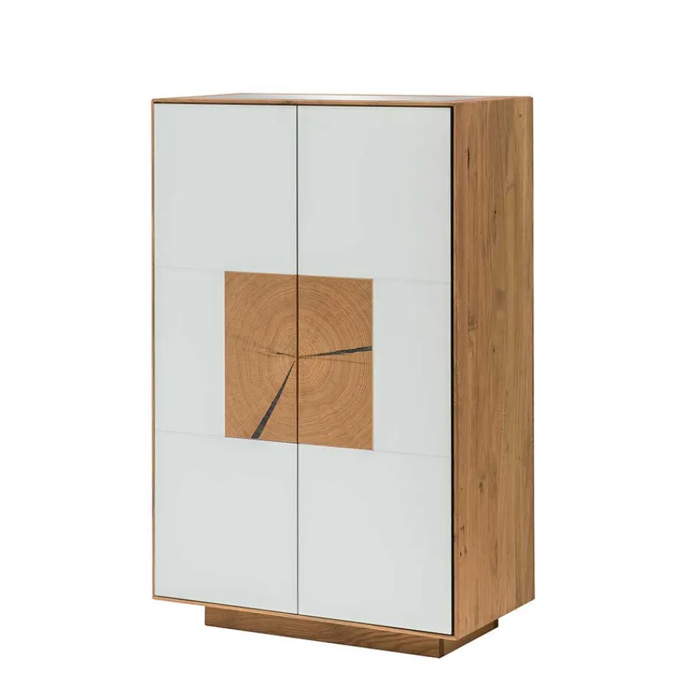 Wohnen 72x112x37 Design Schrank mit Glas Deckel - Mandrey