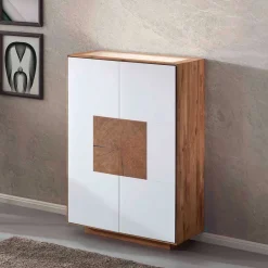 Wohnen 72x112x37 Design Schrank mit Glas Deckel - Mandrey