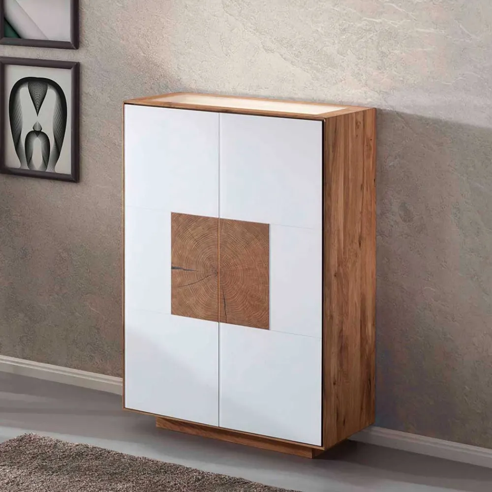 Wohnen 72x112x37 Design Schrank mit Glas Deckel - Mandrey