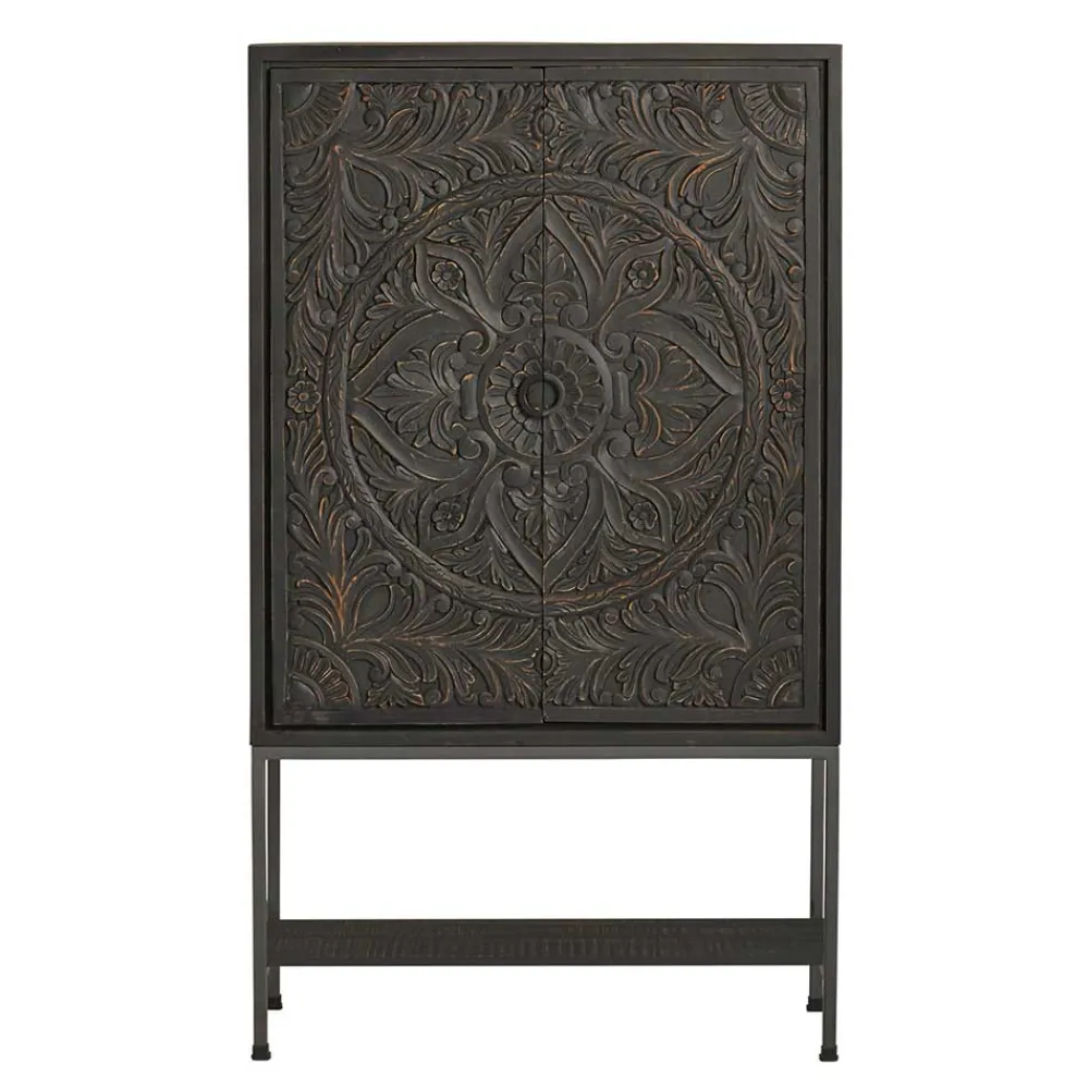 Wohnen 110x190x45 Design Schrank mit Schnitzereien - Jenn