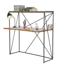 Wohnen Bürotische*120x122x60 Design Schreibtisch aus Holz & Metall - Offia