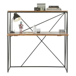 Wohnen Bürotische*120x122x60 Design Schreibtisch aus Holz & Metall - Offia