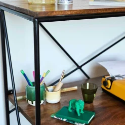 Wohnen Bürotische*120x122x60 Design Schreibtisch aus Holz & Metall - Offia