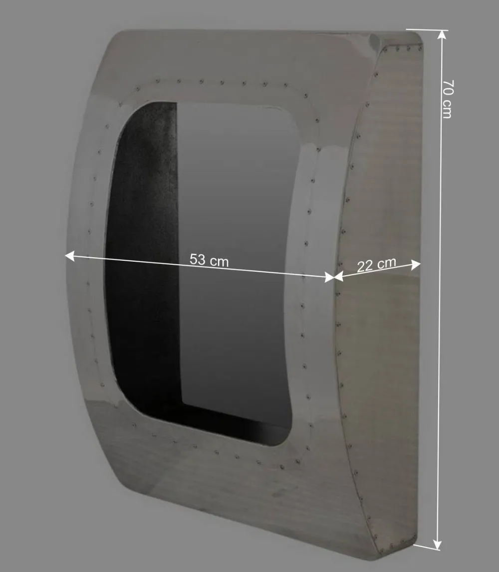 Wohnen 53x70x22 Design Spiegel mit Flugzeug Flair - Pilot