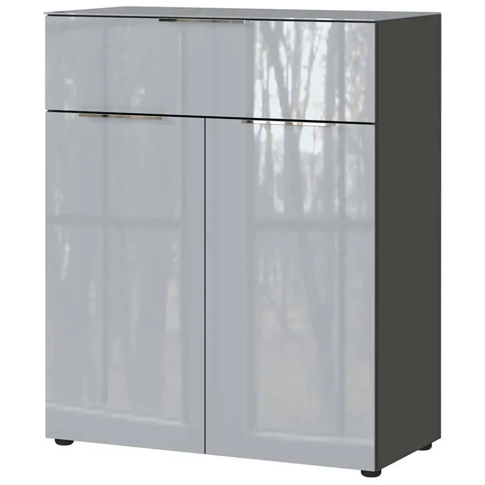 Wohnen Flurkommoden*83x102x42 Design Vertiko mit Glas Front - Ruudy
