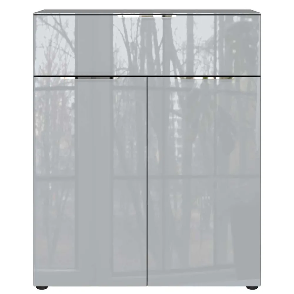 Wohnen Flurkommoden*83x102x42 Design Vertiko mit Glas Front - Ruudy