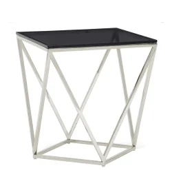 Wohnen 51x56x51 Designer Beistelltisch aus Rauchglas - Lova