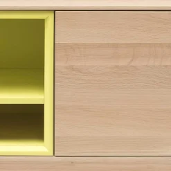 Wohnen Sideboards & Kommoden|Tv & Hifi-Möbel*205x63x40 Designer Lowboard in Eiche Bianco & Gelb - Enifra
