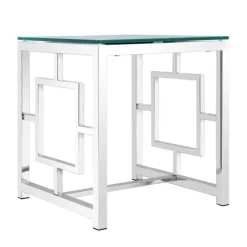 Wohnen Designermöbel*50x53x50 Designer Tisch mit Glas Platte - Memionda