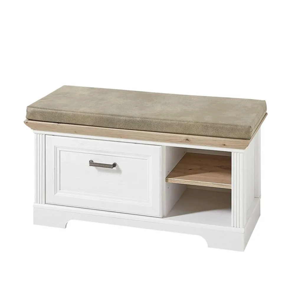 Wohnen 93x49x41 Dielenbank mit Stauraum - Nurelcas