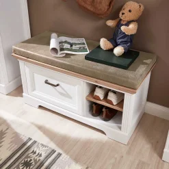 Wohnen 93x49x41 Dielenbank mit Stauraum - Nurelcas