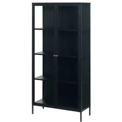 Wohnen Glasmöbel|Wohnzimmerschränke*90x190x40 Doppeltür Vitrine aus Metall - Butoaie