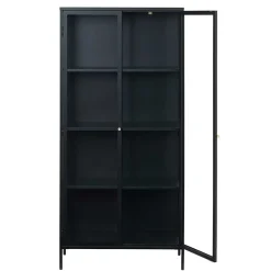 Wohnen Glasmöbel|Wohnzimmerschränke*90x190x40 Doppeltür Vitrine aus Metall - Butoaie