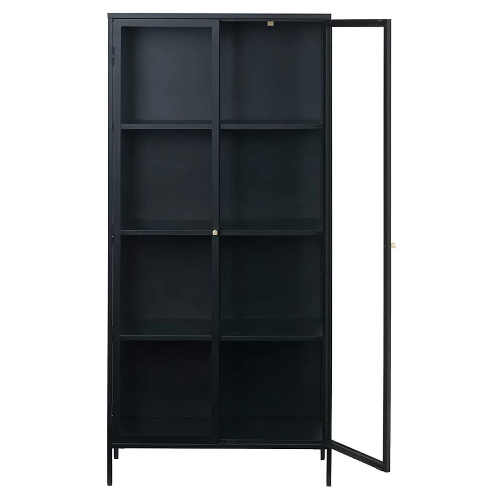 Wohnen Glasmöbel|Wohnzimmerschränke*90x190x40 Doppeltür Vitrine aus Metall - Butoaie