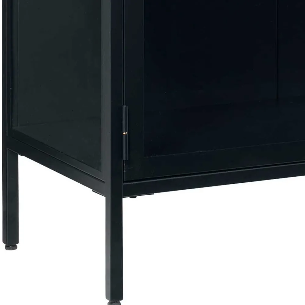 Wohnen Glasmöbel|Wohnzimmerschränke*90x190x40 Doppeltür Vitrine aus Metall - Butoaie