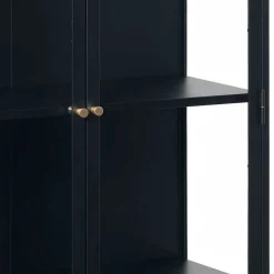 Wohnen Glasmöbel|Wohnzimmerschränke*90x190x40 Doppeltür Vitrine aus Metall - Butoaie