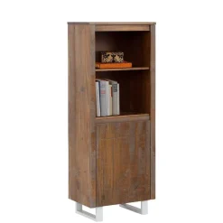 Wohnen Wohnzimmer-Regale|Esszimmerregale*55x140x35 Dunkles Regal aus Kiefer Massivholz - Lavagna