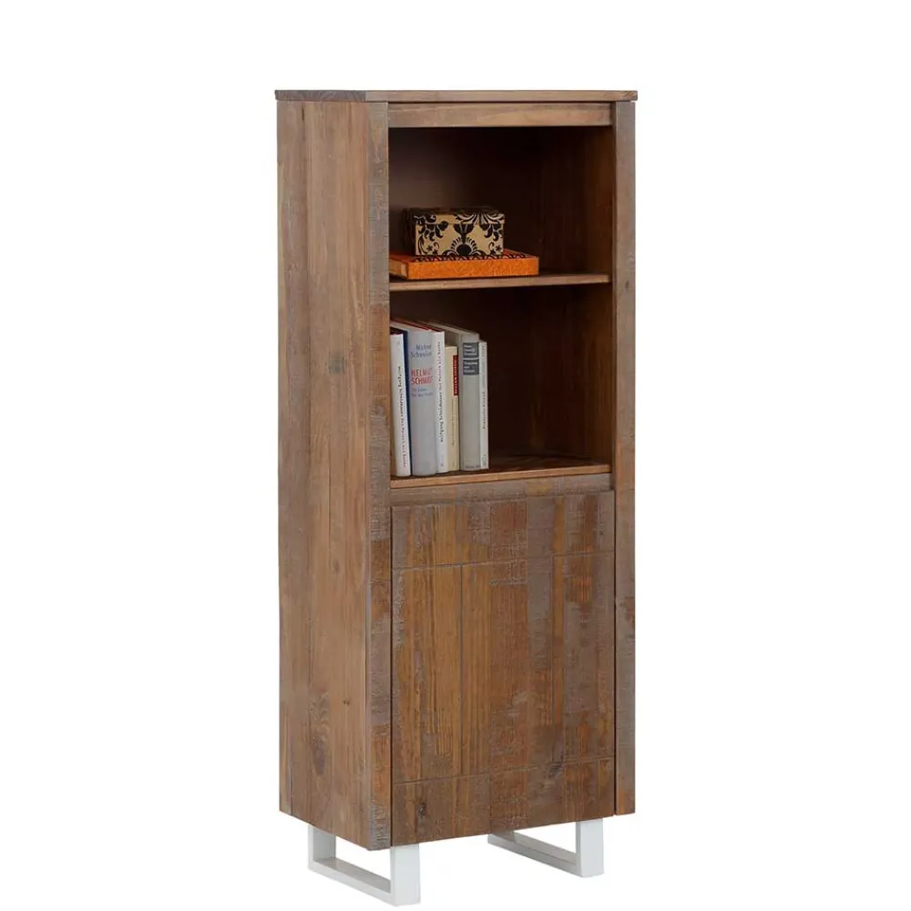 Wohnen Wohnzimmer-Regale|Esszimmerregale*55x140x35 Dunkles Regal aus Kiefer Massivholz - Lavagna