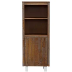 Wohnen Wohnzimmer-Regale|Esszimmerregale*55x140x35 Dunkles Regal aus Kiefer Massivholz - Lavagna