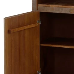 Wohnen Wohnzimmer-Regale|Esszimmerregale*55x140x35 Dunkles Regal aus Kiefer Massivholz - Lavagna