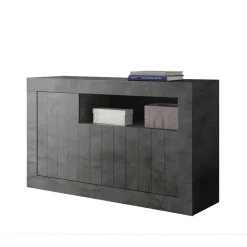 Wohnen 138x86x43 Esszimmer Kommode in Dunkelgrau - Putri