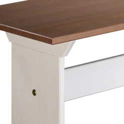 Wohnen Küchenbänke|Esszimmerbänke*110x45x37 Esszimmerbank in Weiß & Braun - Vatina