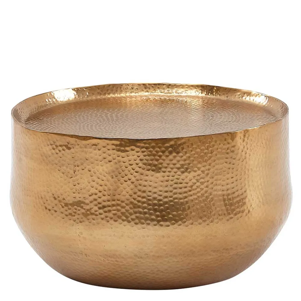 Wohnen Designermöbel*60x35x60 Fassförmiger Couchtisch in Gold - Aspect