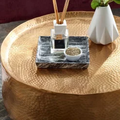 Wohnen Designermöbel*60x35x60 Fassförmiger Couchtisch in Gold - Aspect