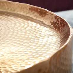 Wohnen Designermöbel*60x35x60 Fassförmiger Couchtisch in Gold - Aspect