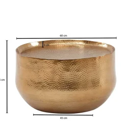 Wohnen Designermöbel*60x35x60 Fassförmiger Couchtisch in Gold - Aspect