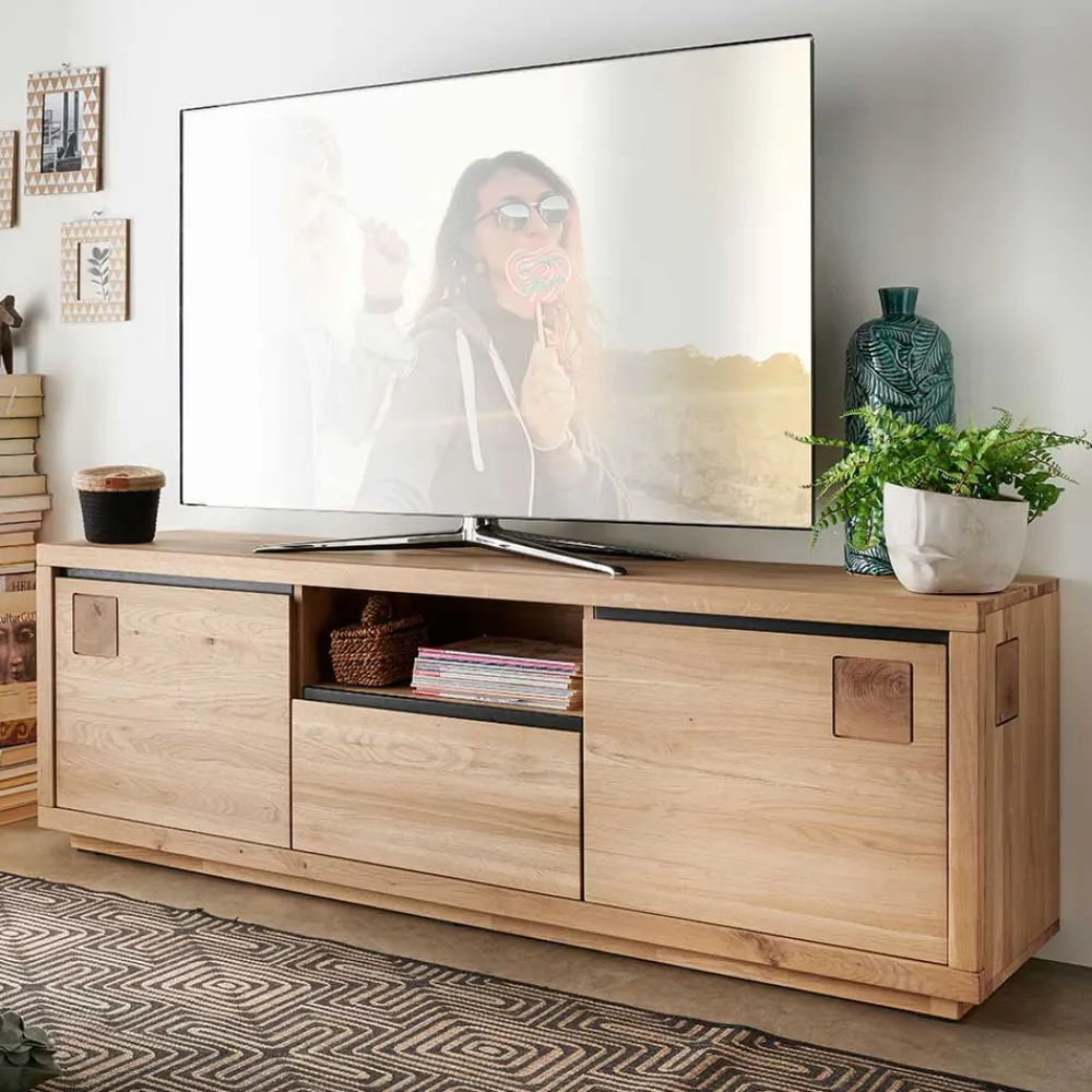 Wohnen Tv & Hifi-Möbel|Tv & Hifi-Möbel*170x56x40 Fernsehboard aus Wildeiche Massivholz - Embleys