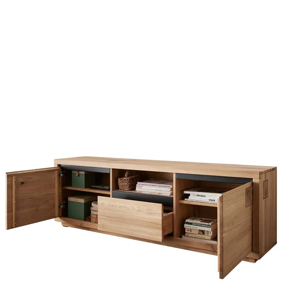 Wohnen Tv & Hifi-Möbel|Tv & Hifi-Möbel*170x56x40 Fernsehboard aus Wildeiche Massivholz - Embleys